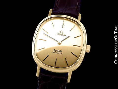 1980 Omega De Ville Vintage Mens Midsize Watch - 18K Gold Plated & Stainless Steel