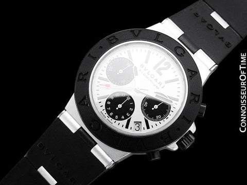Bvlgari Bulgari Diagono Mens Panda Dial Chronograph Watch, AL38A - Aluminum & Rubber