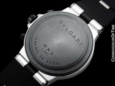 Bvlgari Bulgari Diagono Mens Panda Dial Chronograph Watch, AL38A - Aluminum & Rubber