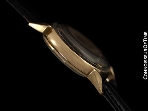 1953 LeCoultre Futurematic Vintage Mens Black Dial Watch, Bullhorn Lugs - 10K Gold Filled