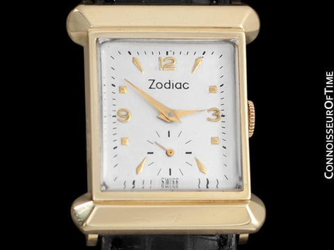 1940's Zodiac Vintage Mens Dress Watch - 14K Gold