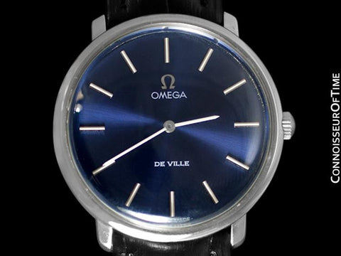 1980's Omega De Ville Vintage Mens Handwound Dress Watch - Stainless Steel