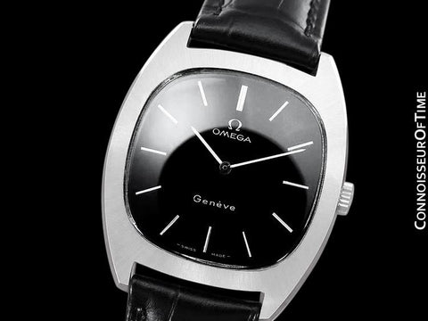 1974 Omega Geneve Vintage Retro Mens Handwound Ultra Slim Watch - Stainless Steel