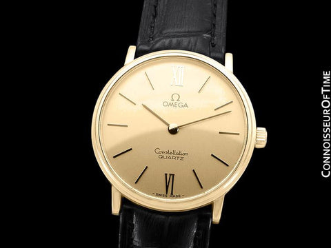 1979 Omega Constellation Mens Vintage Quartz Accuset Watch - 18K Gold Plated & Stainless Steel