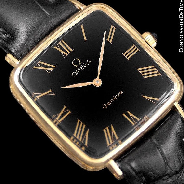 1977 Omega Geneve Vintage Midsize Handwound Ultra Slim Watch 18K