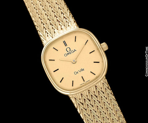 Omega De Ville Ladies Bracelet Dress Quartz Watch - 18K Gold Plated &