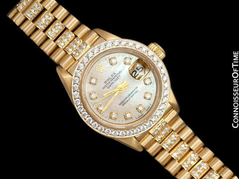 Rolex Ladies Super President Diamond Datejust - 18K Gold