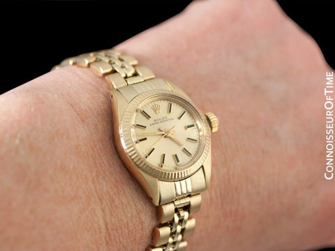 Rolex Ladies Oyster Perpetual Champagne Dial Ref. 6719 - 14K Gold