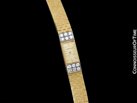 1950's Audemars Piguet Rare Vintage Ladies Backwind Watch - 18K Gold & Diamonds