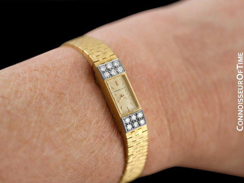 1950's Audemars Piguet Rare Vintage Ladies Backwind Watch - 18K Gold & Diamonds