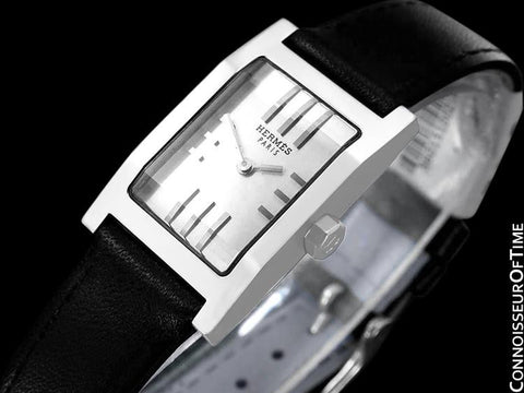 Hermes Ladies Tandem Rectangular Watch - Stainless Steel