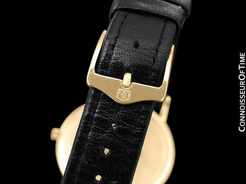 Omega De Ville Mens Midsize Ultra Thin Dress Watch - Near New Old Stock - 18K Gold