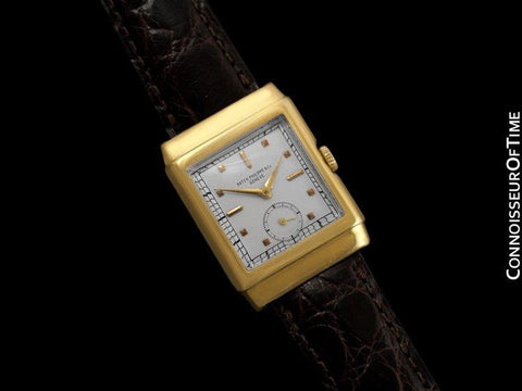 1938 Patek Philippe Vintage Mens Hooded Lug Ref. 550 Watch - 18K Gold