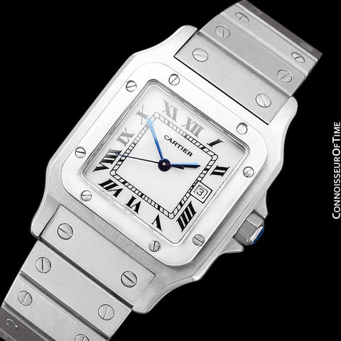 Cartier Santos Automatic Mens Bracelet Watch - Stainless Steel