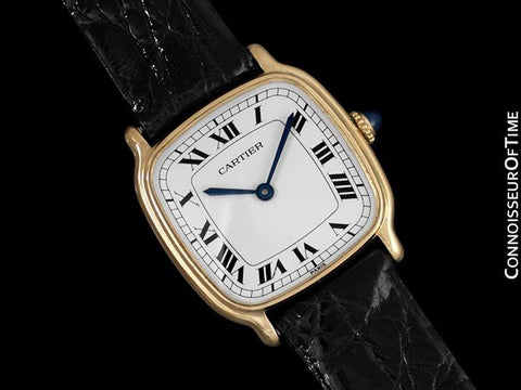 Cartier Vintage Mens Midsize Mechanical Watch - Solid 18K Gold