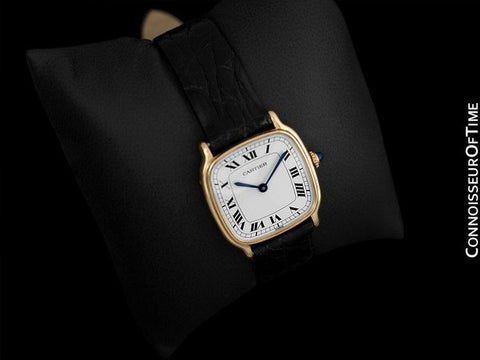 Cartier Vintage Mens Midsize Mechanical Watch - Solid 18K Gold