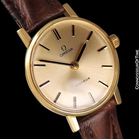 1977 Omega Geneve Vintage Ladies Watch - 18K Gold Plated & Stainless Steel