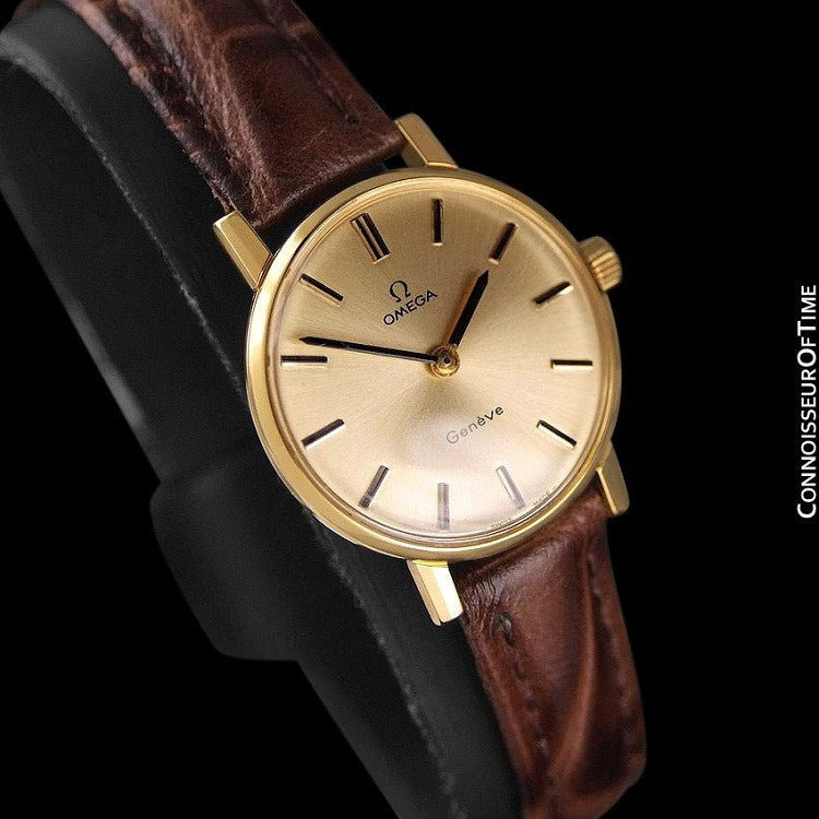 1977 Omega Geneve Vintage Ladies Watch 18K Gold Plated