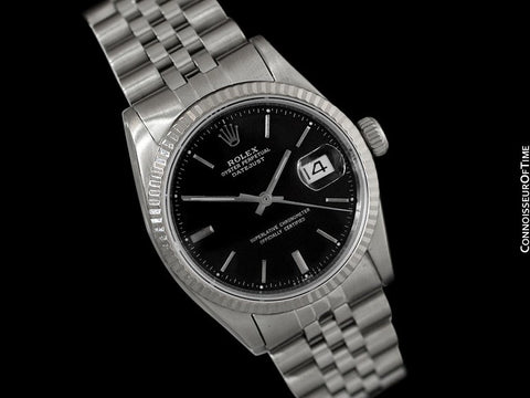 Rolex Mens Datejust, Ref. 1603 with Pie Pan Dial - Stainless Steel & 18K White Gold