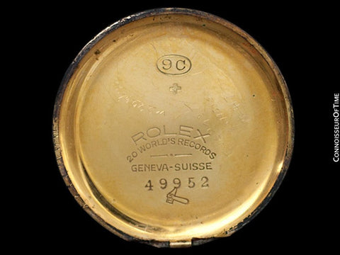 1920's Rolex Ladies Vintage Art Deco Telephone Dial Watch - 9K Gold