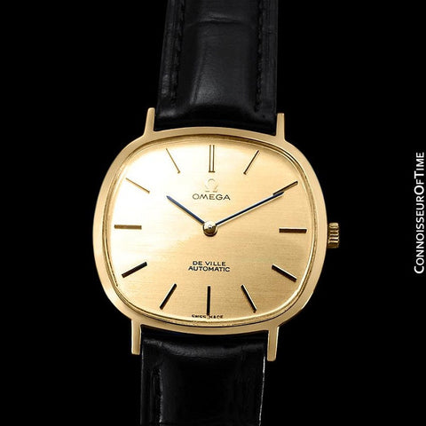 1974 Omega De Ville Vintage Mens Automatic Full Size Dress Watch - 18K Gold Plated Stainless Steel