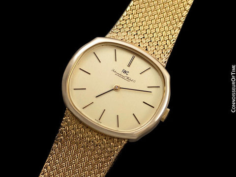1974 IWC Vintage Mens Dress Watch with Bracelet, 18K Gold & Stainless Steel - Like New Old Stock