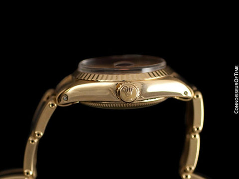 Rolex Ladies Datejust (President) Watch with Pink Strawberries & Cream Dial - 18K Gold & Diamonds
