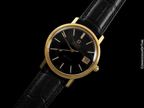 1974 Omega De Ville Vintage Mens Full Size Automatic Watch - 18K Gold Plated & Stainless Steel