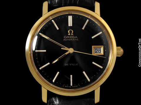 1974 Omega De Ville Vintage Mens Full Size Automatic Watch - 18K Gold Plated & Stainless Steel