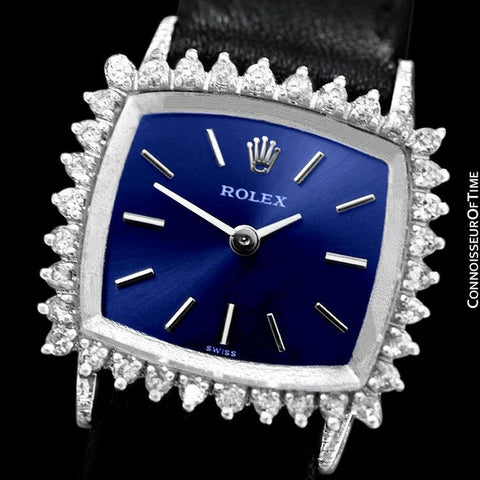 1972 Rolex Precision Vintage Ladies Handwound Watch - Stainless Steel & Diamonds