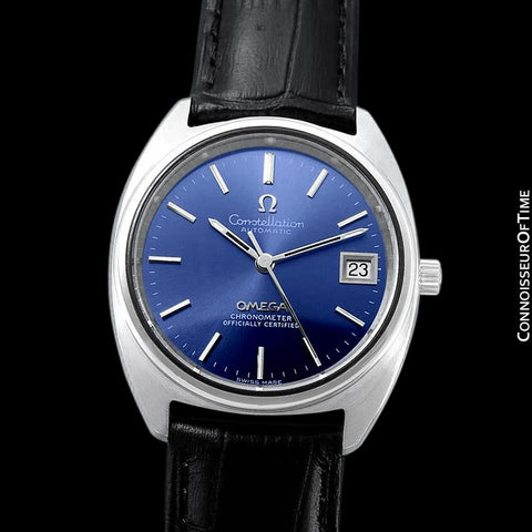 1974 Omega Constellation "C" Chronometer Vintage Mens Calendar Date Watch - Stainless Steel