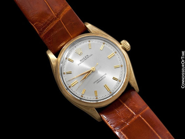 1957 Rolex Oyster Perpetual Vintage Mens Watch, Ref. 6564 - 14K Gold