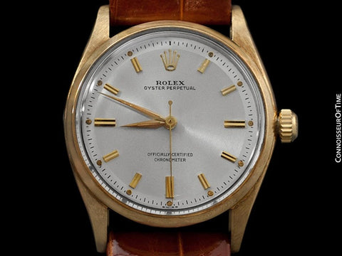 1957 Rolex Oyster Perpetual Vintage Mens Watch, Ref. 6564 - 14K Gold