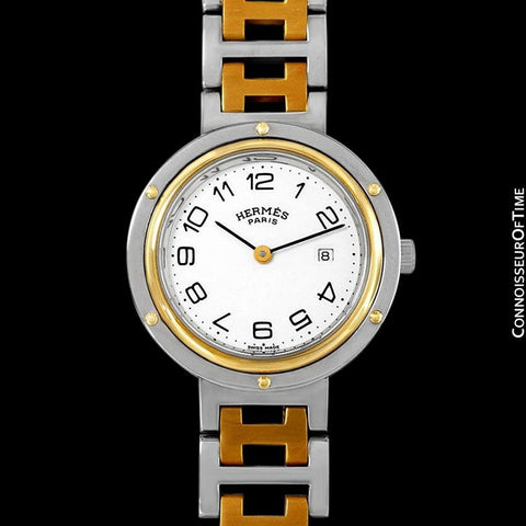 Hermes Misize Unisex Clipper 2-Tone Quartz Watch - Stainless Steel & 18K Gold Plated