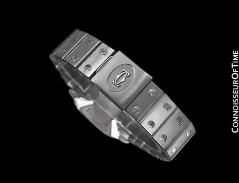 Cartier Santos Automatic Mens Bracelet Watch - Stainless Steel & Diamonds