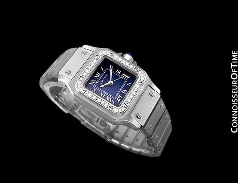 Cartier Santos Ladies Automatic Watch with Date - Stainless Steel & Diamonds