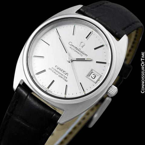 1974 Omega Constellation "C" Chronometer Vintage Mens Calendar Date Watch - Stainless Steel
