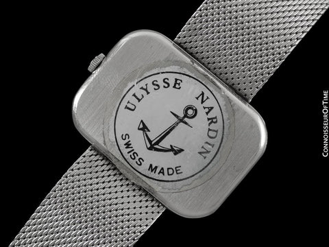 1960's Ulysse Nardin Vintage Mens Large TV Style Dress Watch - Stainless Steel
