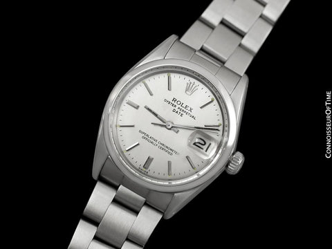 1972 Rolex Date (Datejust) Mens Watch with Monochrome Design - Stainless Steel