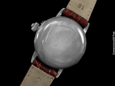 1914 Longines Caliber 13.33 Mens Single Button World War I Military Chronograph, Silver - Legendary Chronograph