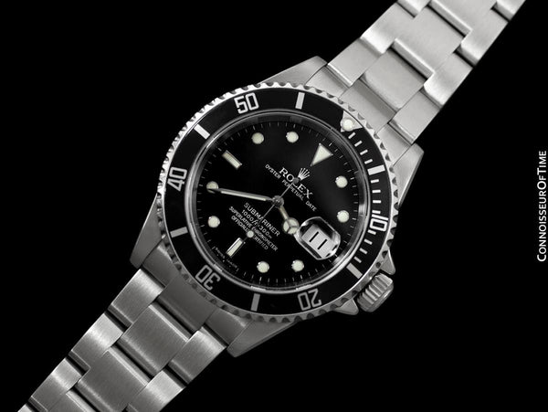 Rolex Submariner Black Sub with Date, Stainless Steel, 16610T - Boxes & Papers