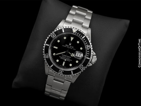 Rolex Submariner Black Sub with Date, Stainless Steel, 16610T - Boxes & Papers