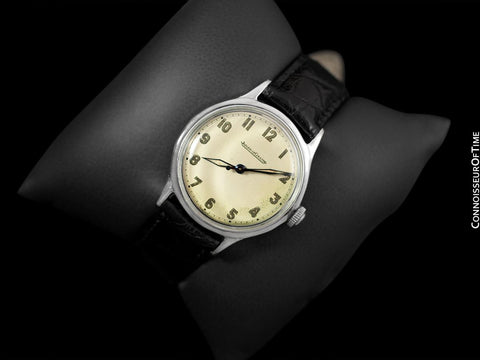 1946 Jaeger LeCoultre Vintage Mens Watch, Waterproof, Military Style - Chrome & Stainless Steel