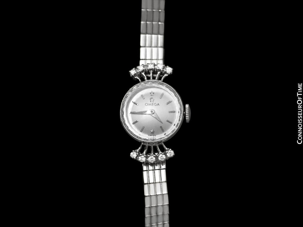 1956 Omega Vintage Ladies Cocktail Dress Watch - 14K White Gold & Diam - Connoisseur of Time 1956 Omega Vintage Ladies Cocktail Dress Watch - 14K White Gold & Diam - Connoisseur of Time