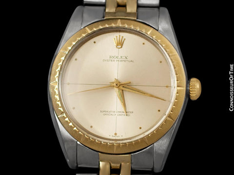 1965 Rolex Oyster Perpetual Vintage Mens 2-Tone Watch, Stainless Steel & 14K Gold - The Zephyr