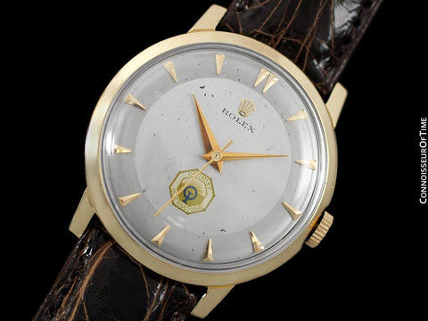 c. 1964 Rolex Vintage Mens Handwound Dress Watch, Optimists International - 14K Gold