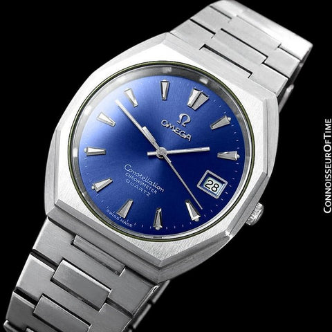 1980 Omega Constellation Chronometer Cool Vintage Accuset Mens Quartz Watch - Stainless Steel