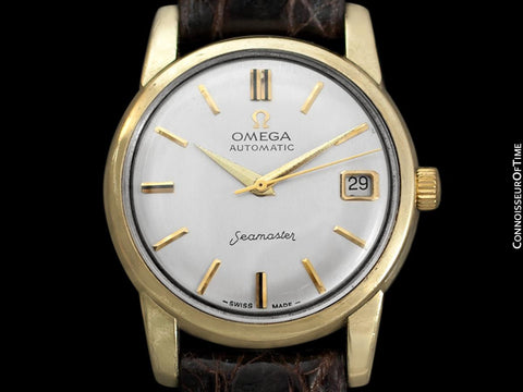 1961 Omega Seamaster Mens Vintage Watch with 562 Movement, Automatic, Date - 14K Gold & Stainless Steel