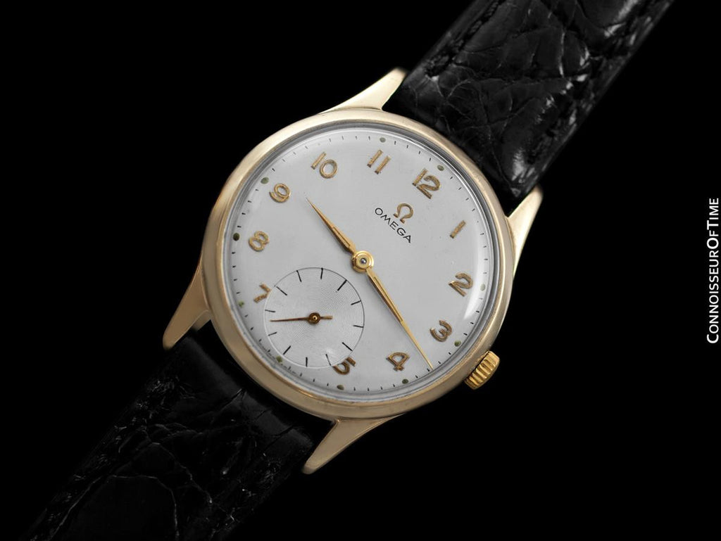 1951 Omega Vintage Mens 30T2 Based Dress Watch - 9K Solid Gold - Connoisseur of Time 1951 Omega Vintage Mens 30T2 Based Dress Watch - 9K Solid Gold - Connoisseur of Time