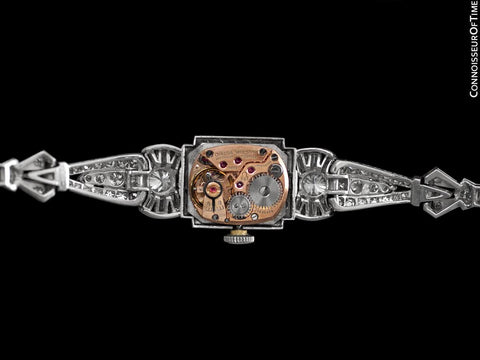 1950's Vintage Ladies Watch with Omega Movement - Platinum with 5 Carats of Diamond